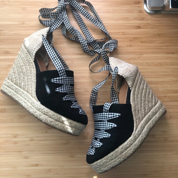 Castaner Gingham Espadrille Wedge Platform - Picture 4 of 7